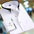 Men's Long Sleeve Button Down Shirt Contrast Collar