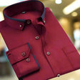Men's Long Sleeve Button Down Shirt Contrast Collar