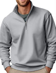 Men's Quarter Zip Sweater Ribbed Collar