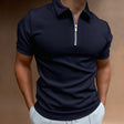 Men's Ribbed Zip Polo Short Sleeve