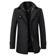 Men's Wool Blend Trench Coat Stand Collar
