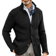 Men's Waffle Knit Cardigan Stand Collar