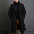 Men's Wool Trench Coat Notched Lapel
