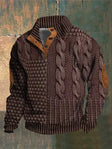 Men's Cable Knit Sweater Elbow Patches