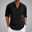 Men's Linen Popover Shirt Long Sleeve
