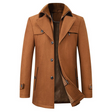 Men's Wool Blend Trench Coat Zip Collar