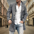 Men's Wool Trench Coat Stand Collar