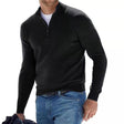 Men's Quarter Zip Sweater Ribbed Collar