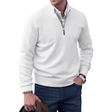 Men's Quarter Zip Cashmere Sweater Ribbed Trim