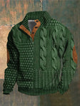 Men's Cable Knit Sweater Elbow Patches