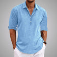 Men's Linen Popover Shirt Long Sleeve