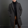 Men's Wool Trench Coat Notched Lapel