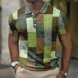Men's Plaid Polo Shirt Short Sleeve