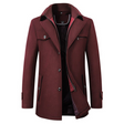 Men's Wool Blend Trench Coat Zip Collar