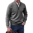 Men's Quarter Zip Cashmere Sweater Ribbed Trim