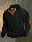 Men's Cable Knit Sweater Elbow Patches