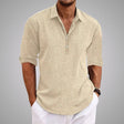 Men's Linen Popover Shirt Long Sleeve