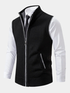 Men's Fine-Knit Sweater Vest with Zip Closure
