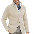 Men's Waffle Knit Cardigan Stand Collar