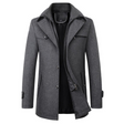 Men's Wool Blend Trench Coat Zip Collar