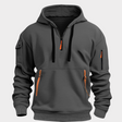 Men's Quarter Zip Hoodie Cargo Pockets