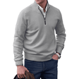 Men's Quarter Zip Cashmere Sweater Ribbed Trim