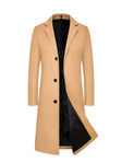 Men's Wool Blend Trench Coat Long Length