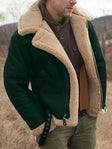 Men's Shearling Aviator Jacket Sherpa Collar