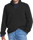 Men's Quarter Zip Knit Sweater Ribbed Texture