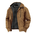 Men's Fleece Lined Hooded Jacket Zip Front