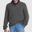 Men's Quarter Zip Knit Sweater Ribbed Texture