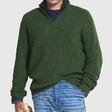 Men's Quarter Zip Knit Sweater Ribbed Texture