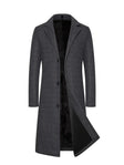 Men's Wool Blend Trench Coat Long Length