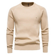 Men's Waffle Knit Sweater Crew Neck