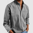 Men's Denim Button-Down Shirt Chest Pocket