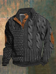 Men's Cable Knit Sweater Elbow Patches