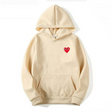 Men's Heart Graphic Hoodie Fleece Pullover