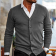 Men's Fine-Knit Cardigan V-Neck Button Front