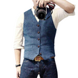 Men's Tweed Suit Vest Slim Fit