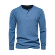 Men's Waffle-Knit Henley Long Sleeve Shirt