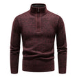 Men's Quarter Zip Knit Sweater Mock Neck