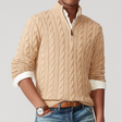 Men's Cable Knit Sweater Quarter Zip