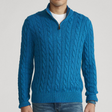 Men's Cable Knit Sweater Quarter Zip
