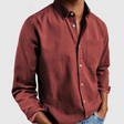 Men's Denim Button-Down Shirt Chest Pocket