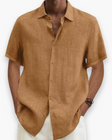 Men's Linen Shirt Short Sleeve Lightweight