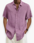 Men's Linen Shirt Short Sleeve Lightweight