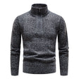 Men's Quarter Zip Knit Sweater Mock Neck