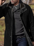 Men's Suede Jacket Water-Resistant Sherpa Collar
