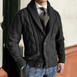Men's Shawl Collar Cable Knit Cardigan
