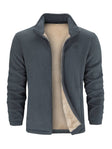 Men's Fleece Jacket Sherpa Lined Stand Collar